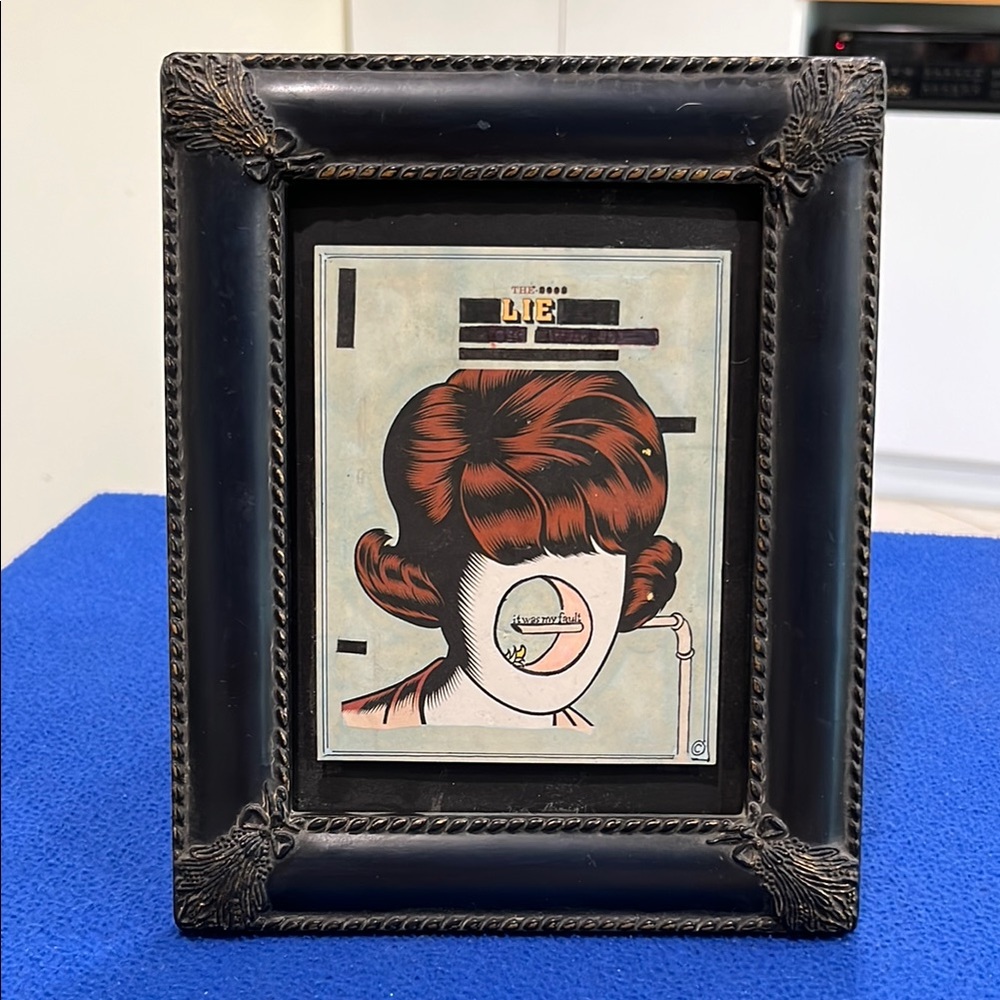 Black Framed Mixed Media Art by Unknown Artist 1-257